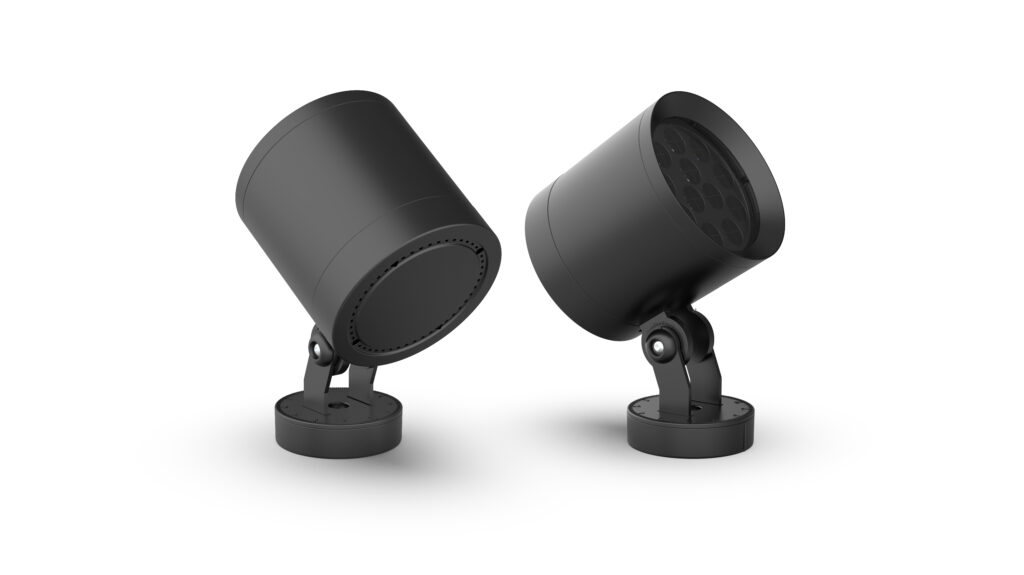 OLPIXEL OE-160-01 Flood Light (70W-80W) - Cylindrical black body with efficient heat sink and rotating bracket.