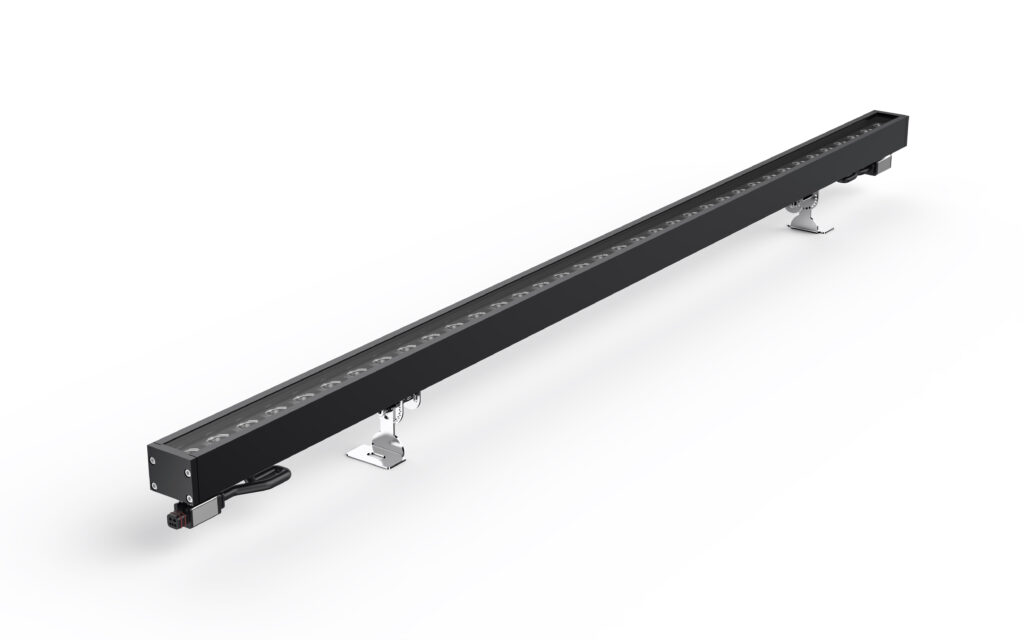 OLPIXEL XD-38 series 36W-48W high-power LED wall washer with adjustable bracket and AC/DC voltage options for bridge and landscape lighting.